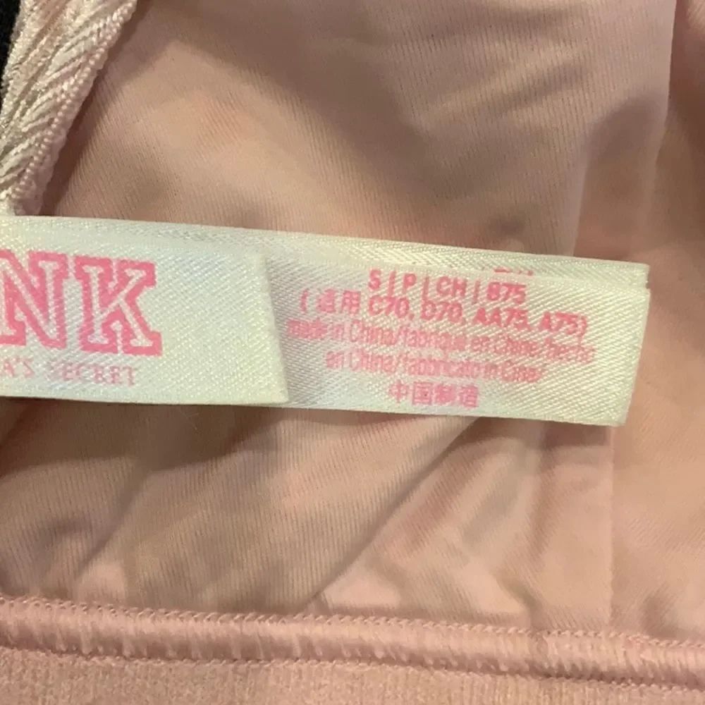 VS Pink Velvet Triangle Bralette in Baby Pink Small - Picture 7 of 10